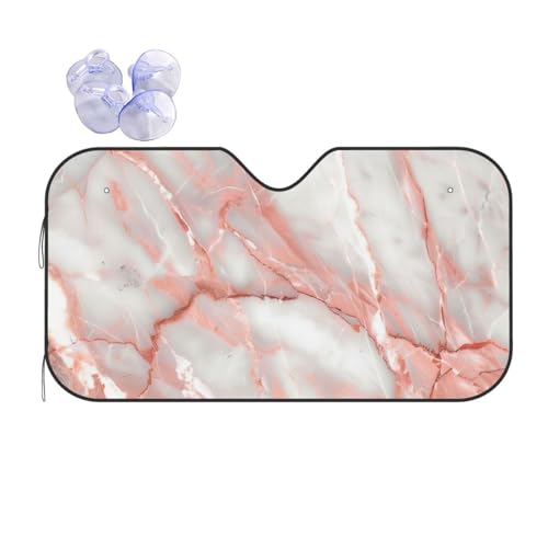 Parasol para coche anti rayos UV con diseño Mármol Rosa de 70x130cm