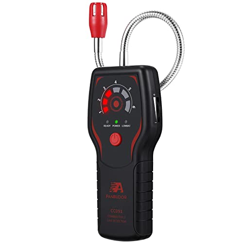 PANBUDOR Gas Leak Detector, Natural Gas Propane Methane Gas Detector, Portable Gas Sniffer for Combustible Gases LP LNG LPG Butane, High Sensitivity Sensor, Visual and Audible Alarm Yellow