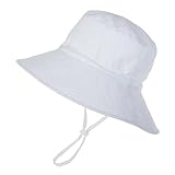 bambino secchio cappello solido cappello ragazzi cappello bambino cappello da sole bambini cappelli da spiaggia tesa larga giocare all'aperto per ragazzi e ragazze sciarpa ragazze, bianco, s