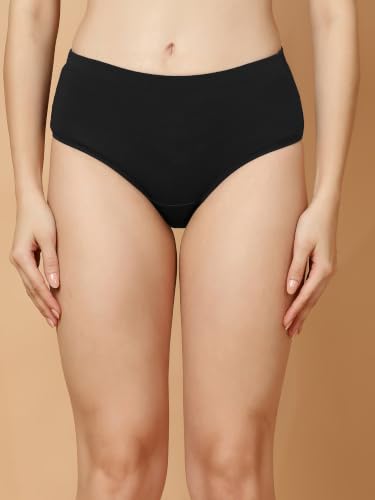 Image of SOIE Women High Rise Full Coverage Solid Colour Cotton Stretch Hipster Panty (Pack of 3)