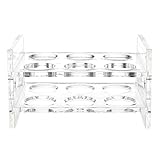 12 Round Holes Shot Glasses Holder Acrylic 3 Rows Wine Glass Cup Rack Organizer Drinkware for Whiskey Tequila Liqueurs Barware Bar Exhibition Wedding Party Festival ( Color : Transparent , Size : 18.5