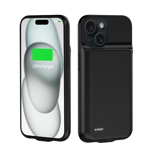 Custodia con batteria da 7000 mAh per iPhone 15 6.1 pollici aggiornata sottile e portatile caricabatterie protettivo ricaricabile con estesa compatibile con 15 nero