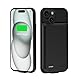 TAYUZH 7000mAh Akkuhülle für iPhone 15 (6.1 Zoll) Upgraded Slim Portable Protective Charger Case Wiederaufladbare Extended Battery Charging Case Kompatibel mit iPhone 15 Schwarz