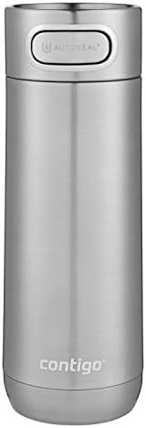 Contigo Luxe Vacuum-Insulated Stainless Steel Travel Mug with AUTOSEAL Spill-Proof Lid, Reusable Coffee Cup or Water Bottle, BPA-Free, Keeps Drinks Hot or Cold for Hours, 16oz Steel