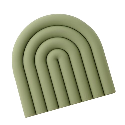 ZPSHYD Salvamanteles de silicona arcoíris, almohadilla gruesa resistente al calor, alfombrilla impermeable de aislamiento térmico para comedor, cocina, verde oliva, 28 x 28 cm