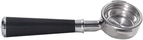 QUNINE Kaffee-Siebträger, bodenloser Kaffeegriff, 58 mm bodenloser Kaffeemaschinengriff, kompatibel mit Espressomaschinen-Kaffeegeräten aus Legierung, Kaffeegriff (Farbe: J) (Farbe: G) (Gold)