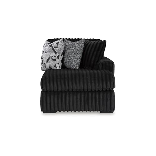 Image of Signature Design by Ashley 3-Piece Midnight-Madness Sectional Sofa with Chaise, Jumbo Corduroy Upholstery, Deep Seating for Living Room Comfort, 190' W