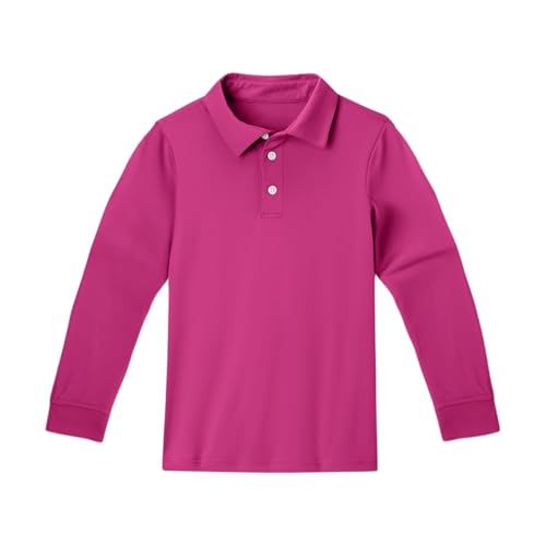 Girls' Long Sleeve Polo Shirt Classic Solid Color Soft Top School Uniform Casual Wear for Kids3