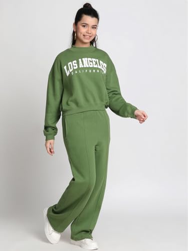 Image of Li'l Tomatoes Girls Fleece Tracksuit Set| Winter Hooded Full Zip Sweatshirt with Track Pants| Warm Casual Co-Ord Set| 7-16 Years