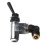 Qrstvyun Big Rig Air Toggle Switch Pneumatic Control Valve Fit for Peterbilt Truck and Industrial Pneumatic Control Applications Replace BA14500, 1/4 Inch Quick Connect 90-Degree Zinc-Plated Finish