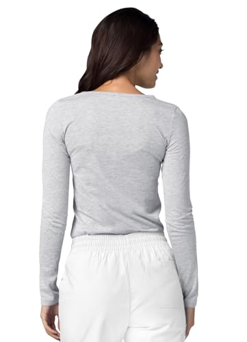 Image of Adar Womens Comfort Long Sleeve T-Shirt Underscrub Tee - 2900 - Marl Gray - M