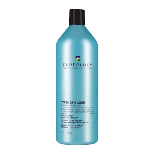 Pureology Strength Cure, Strengthening Shampoo, For Damaged, Colour Treated Hair, Vegan Formulas, Sulphate Free for a Gentle Cleanse