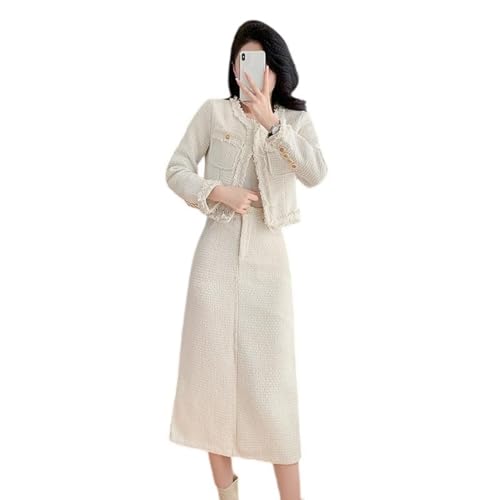 Ensemble de jupe deux pièces en tweed femme moderne