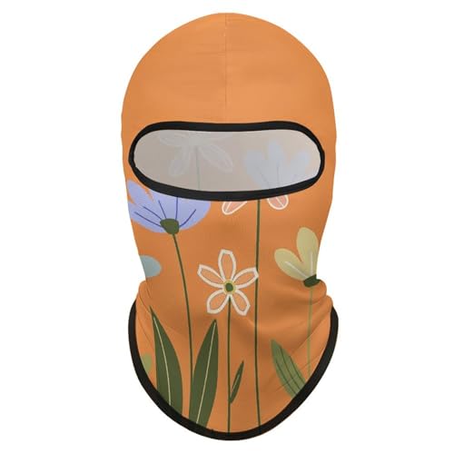 Balaclava para hombre, máscara para esquí y ciclismo con diseño artístico de flores, cubreboca para invierno miniatura 1