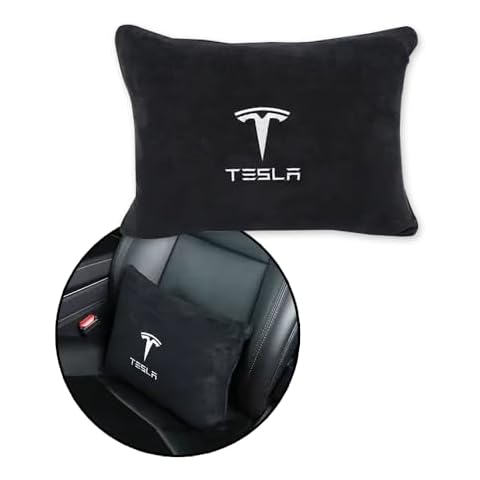 CoolKo Tesla Model S X 3 Y & Cybertruck Car Seat Lumbar Support Pillow Foam Accessory Relieve Back Pain for Driving - 1 Piece Cover