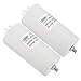 PATIKIL 80uf CBB60 Run Capacitor,2Pcs AC 250V 4 Pins 50/60Hz Cylinder Bottom with M8 Screw for Washing Machine,Cleaning Machine Pump Motor Star