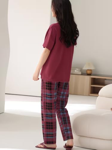 Image of Celary Korean Women's Pyjama Set|Half Sleeve T-Shirt & Printed Pyjama Set for Women|Size:- M to 4XL|Soft Cotton Blend Comfortable Night Suit for Women