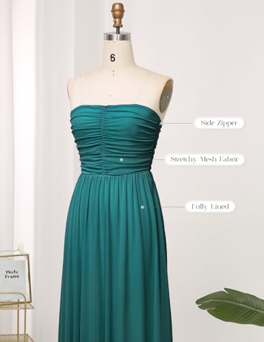 Image of DRESSTELLS Women's Cocktail Dress, Strapless Tube Top Long Maxi Summer Formal Mesh Dresses 2025