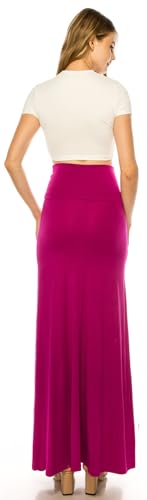 Image of URBAN K Womens Basic Foldable High Waist Regular and Plus Size Maxi Skirts