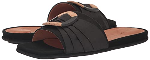 Gentle Souls By Kenneth Cole Women's Women's Rhea Flat Sandal, Black Suede, 10 #TOP6