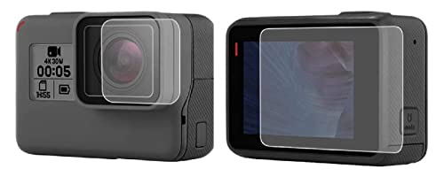 Image of M.G.R.J Tempered Glass Screen Protector for GoPro Hero 5, 6, 7 (CHDHX-701-RW) Black, Sports and Action Camera (Transparent)