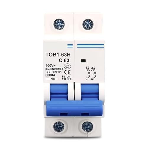 Disjoncteur 2P 20A 400V AC courbe C coupe-circuit modulaire