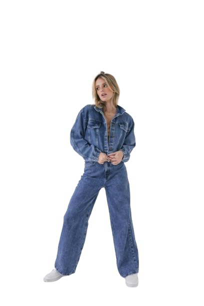 Jaqueta Jeans Cropped Eco Oceano (BR, Alfa, G, Regular, Regular, JEANS ESCURO)