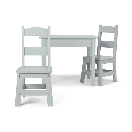 Melissa-Doug-Table-Chairs-Gray-Furniture-Wooden-Activity-Play-Table-And-Chairs-Set-For-Kids-Grey Melissa Doug Table Chairs Gray Furniture Wooden Activity Play Table And Chairs Set For Kids Grey