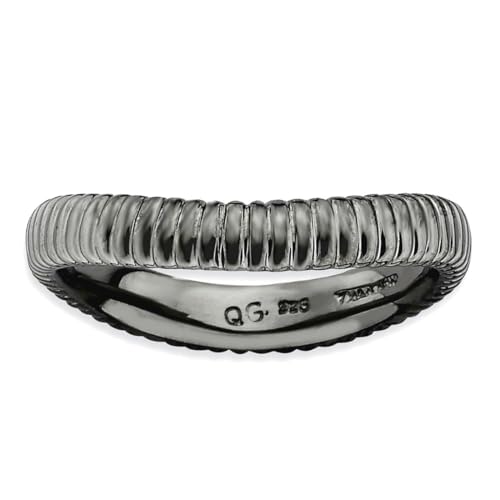 Bague empilable argent 925 cadeau idéal femme anneau ruthénium taille 9