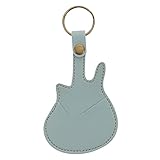 STOBOK ギターピック収納バッグ レザー製 ホルダー ケース キーホルダー付き 携帯便利 楽器アクセサリー 収納 保護