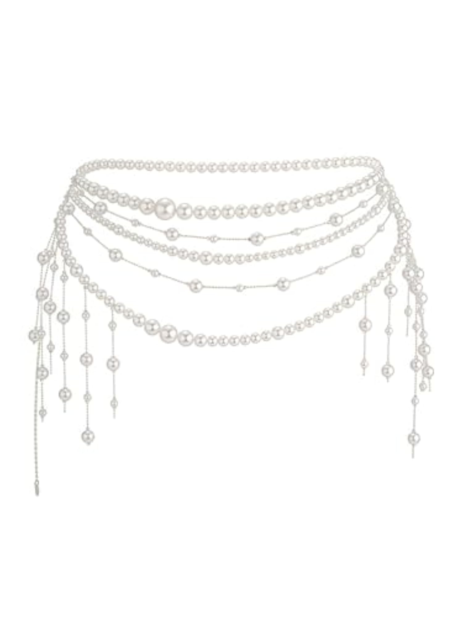 Women's Pearl Tassel Multilayer Body Chain Belt