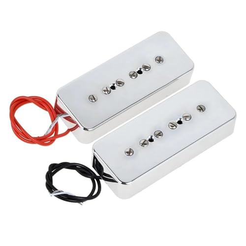 エレキギターピックアップセット エレキギターピックアップ P-90 シングルコイルピックアップブリッジ & ネック EPI LP エレキギター用(Silver)