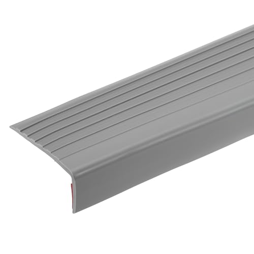 Nariz de escalera en L de PVC premium de 3 mm protector de bordes gris autoadhesivo de alta densidad