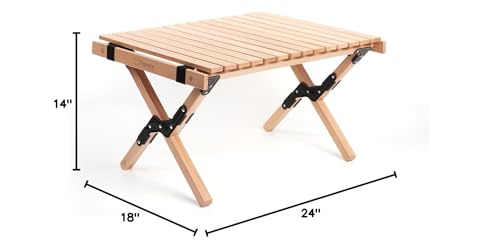 Smore-Folding-Picnic-Table-Portable-Camping-Table-with-Carry-Bag-Wood-Outdoor-Table-for-Picnic-Camping-Travel-Party-Beach-Garden-Patio-gailgating-BBQEasy-to-Assembly-S-Size-60cm