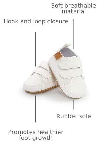 Image of RVROVIC Baby Boys Girls Anti-Slip Sneakers Soft Ankle Boots Toddler First Walkers Newborn Crib Shoes