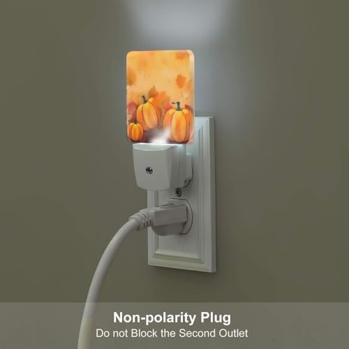 Image of Fall Pumpkins LED Plug-in Night Light 2-Pack for Bedroom