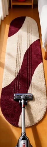 Image of Fluffy Silky Micro Fiber Polyster Carpet /Runner for Bedroom, Study Room, Playing Room, Guest Room ETC. 4x6 feet Feet, (Wine and Ivory new Laher)