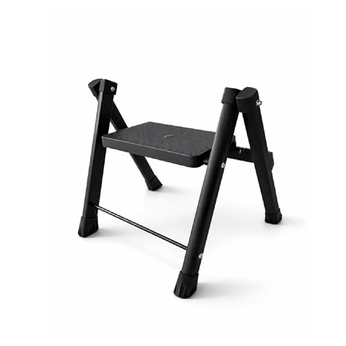 HOUZA Steel Ladder for Home 1 Steps Foldable with Anti-Skid Wide Steps (30cm x 20cm) | 1 Step Ladder for Home Use with D-Shape Rods | Secure Lock | 15