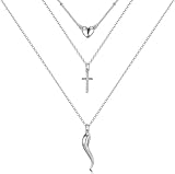 Italian Horn Layered Necklace Sterling Silver Cornicello Necklace Good Luck Italian Protection Amulet Pendant Jewellery for Women - Image 1