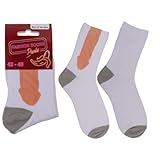 LND, Mens Novelty Joke Socks White Size 8-11, Funny Gifts for Men, Stag Do Accessories, Secret Santa Present For Men, or Christmas Stocking Fillers For Gentlemen, Practical Joke Novelty Gifts for Him