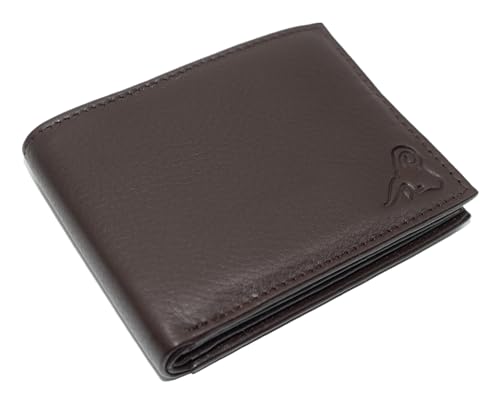 Mens Wallet RFID Genuine Leather Bifold Wallets For Men, 3 ID Windows 12 Card Holders Gift Box (Brown)4