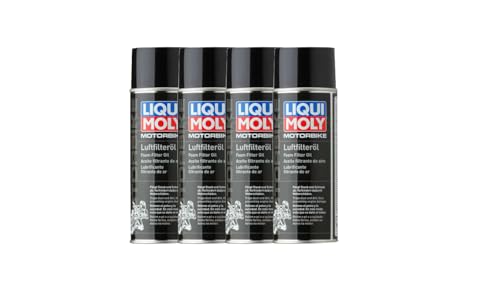4 x Liqui Moly 1604 Motore Bike Filtro Dell'Aria Olio Spray Luftfilteröl Moto 400 ML