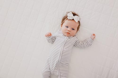 Image of Copper Pearl Baby Zip-Up Footie Pajamas - Soft Stretchy Sleep and Play Footies for Boys and Girls