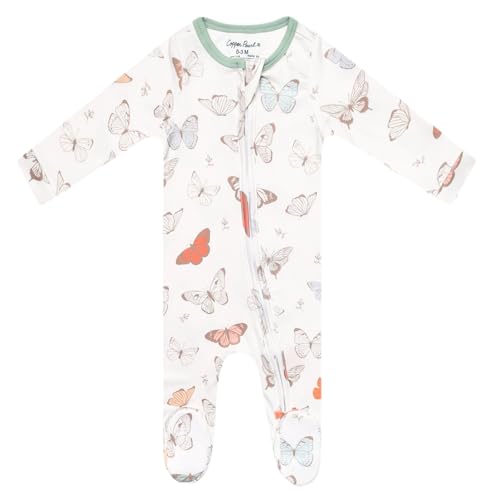 Image of Copper Pearl Zip-Up Footie Baby Pajamas - Soft Newborn Onesies for Boys & Girls, Tag-Free with Two-Way Zipper Baby Sleepers for Newborn - 24 Months, Luna