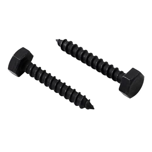 LIONMAX Lag Screws Bolts 1/4" x 1-1/2 Inch, 50-PCS, Stainless Steel Black Lag Bolt, Hex Head Wood Screws