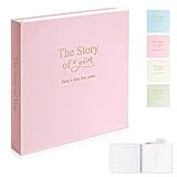 Timeless First 5 Years Keepsake Baby Memory Book for Boy or Girl, Luxury Linen Cover Acid Free Pages, Neutral Baby Journal Milestone Book or Scrapbook, Record the Story of You from Birth to Age 5