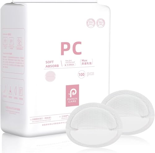 Breast Pads 100pcs Ultra-Thin Disposable Nursing Pads Portable Nipple Pads Leakproof Soft&Breathable Ultra-Absorbent and Breathable Leakproof Individually Packaged Breastfeeding Essentials for Mom