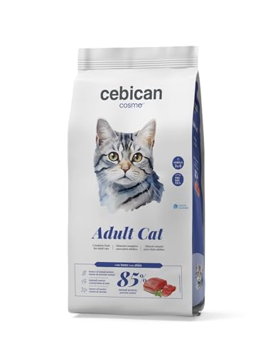 CEBICAN Adult Cat – Pienso para Gatos Adultos con Atún – Comida para Gatos Enriquecida con Omega 3, Vitaminas y Prebióticos – 85% Proteína Animal - 3kg
