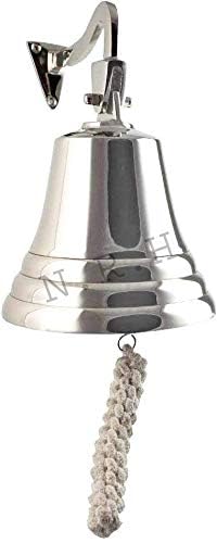 Nautical Silver Metal Marine Hanging 6 Inch Ship Bell Items - Image 2