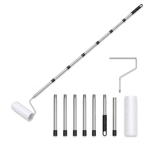Spiked Roller Self Levelling 9 Inch Floor Roller with Adjustable Extension Handle (82in) Spike Roller for Self Levelling Floor Self Levelling Tools for Epoxy Concrete & Floor Coating